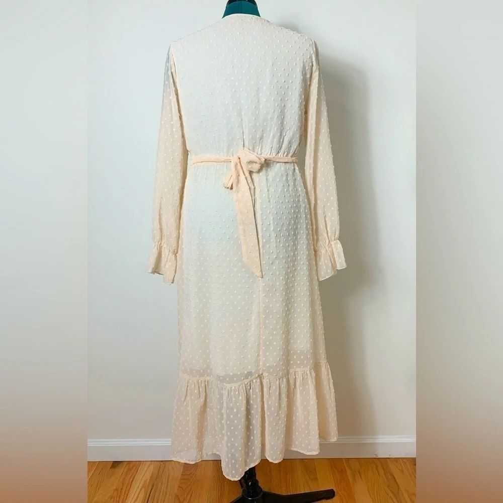 Women’s Long Sleeve Blush Pink Dress, Size Medium, A-line Baptism Easter - Picture 4 of 5
